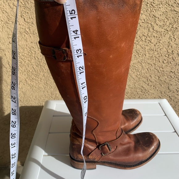 Liberty Black brown distressed all leather tall boots size 6 - Picture 7 of 16